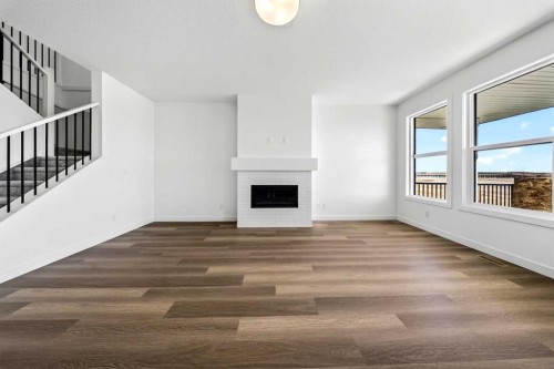 152 Copperhead Road Se, Calgary, AB - Indoor With Fireplace