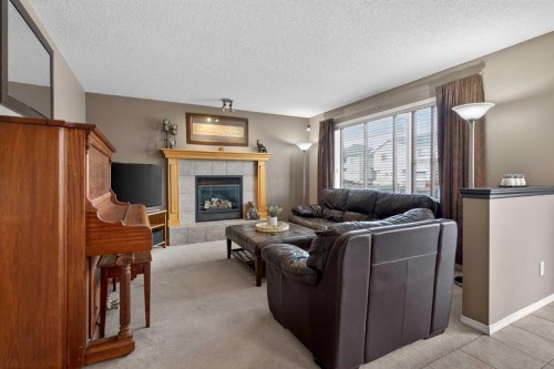 204 Citadel Meadow Close Nw, Calgary, AB - Indoor Photo Showing Living Room With Fireplace