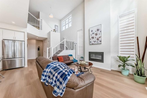 332 Magnolia Crescent Se, Calgary, AB - Indoor With Fireplace