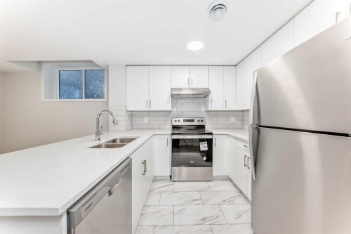 332 Magnolia Crescent Se, Calgary, AB - Indoor Photo Showing Kitchen With Double Sink
