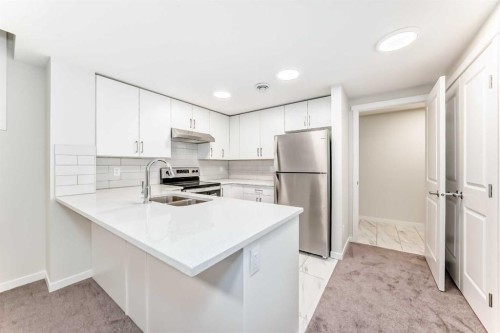 332 Magnolia Crescent Se, Calgary, AB - Indoor Photo Showing Kitchen With Double Sink