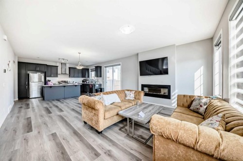 126 Cityspring Gate Ne, Calgary, AB - Indoor Photo Showing Living Room With Fireplace