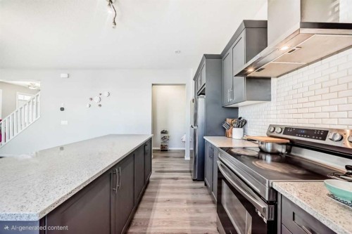 126 Cityspring Gate Ne, Calgary, AB - Indoor Photo Showing Kitchen With Upgraded Kitchen