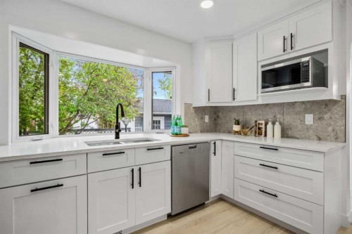 235 Lake Rosen Crescent Se, Calgary, AB - Indoor Photo Showing Kitchen With Double Sink With Upgraded Kitchen