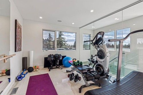 710 Rideau Road Sw, Calgary, AB - Indoor Photo Showing Gym Room