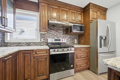 256 Saddlecrest Boulevard Ne, Calgary, AB - Indoor Photo Showing Kitchen With Upgraded Kitchen