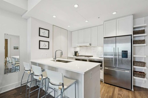 402-46 9 Street Ne, Calgary, AB - Indoor Photo Showing Kitchen With Double Sink With Upgraded Kitchen
