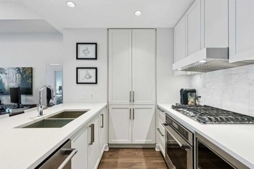 402-46 9 Street Ne, Calgary, AB - Indoor Photo Showing Kitchen With Double Sink With Upgraded Kitchen