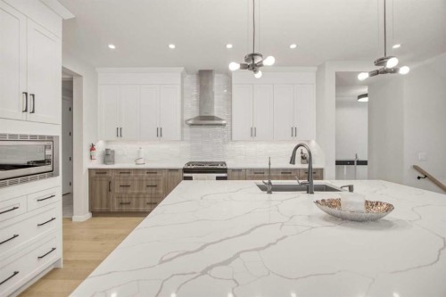 1104 Cranbrook Gardens Se, Calgary, AB - Indoor Photo Showing Kitchen With Upgraded Kitchen