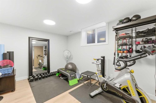 72 Evansdale Landing Nw, Calgary, AB - Indoor Photo Showing Gym Room