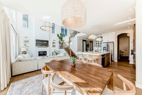 60 Cranbrook Cape Se, Calgary, AB - Indoor With Fireplace