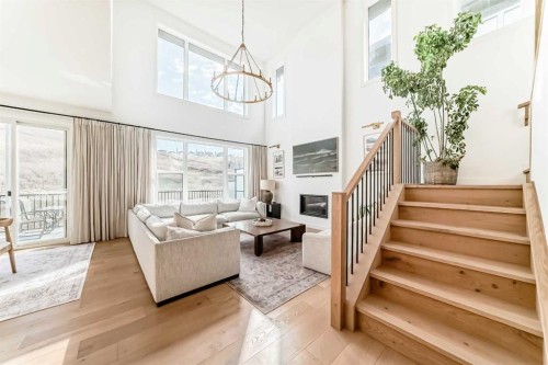 60 Cranbrook Cape Se, Calgary, AB - Indoor With Fireplace