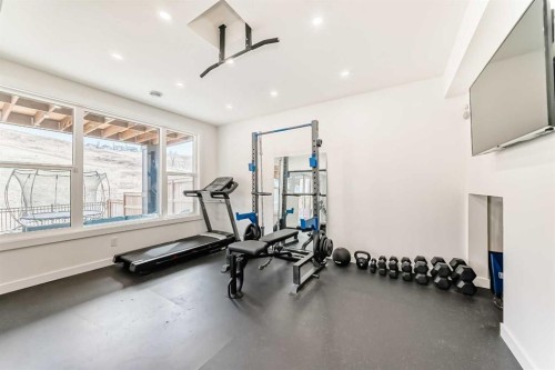 60 Cranbrook Cape Se, Calgary, AB - Indoor Photo Showing Gym Room