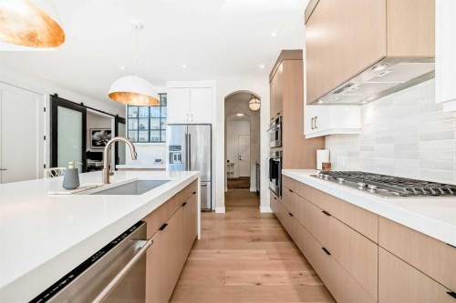 60 Cranbrook Cape Se, Calgary, AB - Indoor Photo Showing Kitchen With Upgraded Kitchen