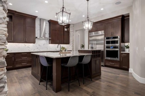 64 Mystic Ridge Way Sw, Calgary, AB - Indoor Photo Showing Kitchen With Upgraded Kitchen
