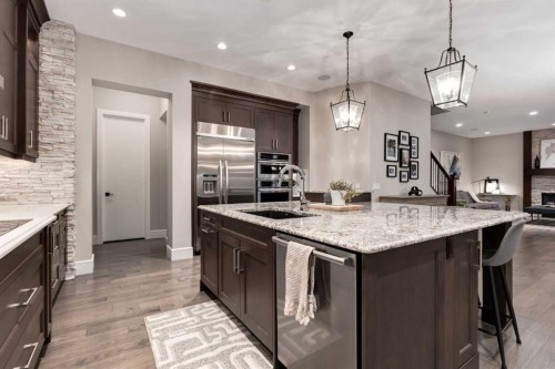 64 Mystic Ridge Way Sw, Calgary, AB - Indoor Photo Showing Kitchen With Upgraded Kitchen