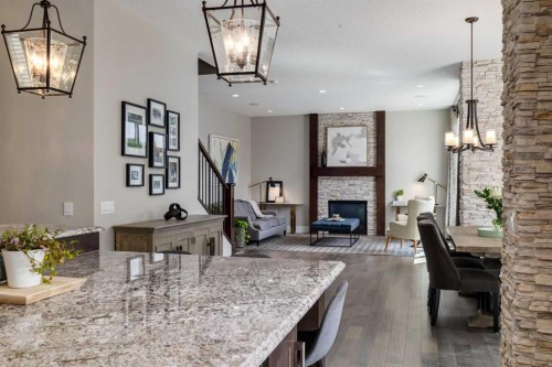 64 Mystic Ridge Way Sw, Calgary, AB - Indoor With Fireplace