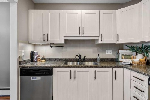1311-1311 Hawksbrow Point Nw, Calgary, AB - Indoor Photo Showing Kitchen With Double Sink
