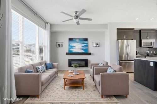 101 New Brighton Walk Se, Calgary, AB - Indoor With Fireplace