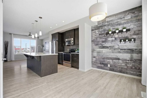 101 New Brighton Walk Se, Calgary, AB - Indoor Photo Showing Kitchen With Stainless Steel Kitchen With Upgraded Kitchen