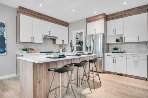 198 Panamount Villas Nw, Calgary, AB - Indoor Photo Showing Kitchen With Stainless Steel Kitchen With Upgraded Kitchen