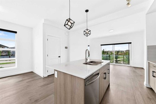3101-55 Lucas Way Nw, Calgary, AB - Indoor Photo Showing Kitchen With Double Sink