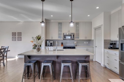 49 Marquis Grove Se, Calgary, AB - Indoor Photo Showing Kitchen With Upgraded Kitchen