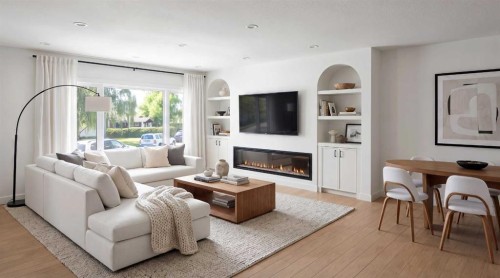 88 Cheyenne Crescent Nw, Calgary, AB - Indoor Photo Showing Living Room With Fireplace