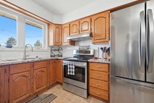 1012 Riddell Place Se, Calgary, AB - Indoor Photo Showing Kitchen With Stainless Steel Kitchen With Double Sink