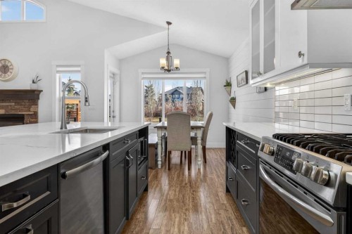 811 Boulder Creek Drive Se, Langdon, AB - Indoor Photo Showing Kitchen With Upgraded Kitchen