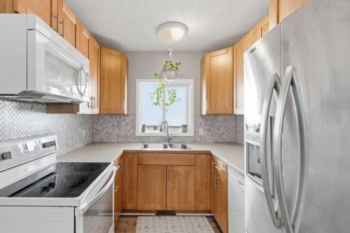 111 Shawglen Road Sw, Calgary, AB - Indoor Photo Showing Kitchen With Double Sink