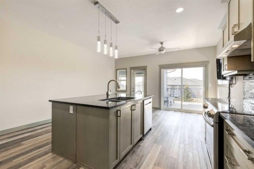 102 Speargrass Crescent, Carseland, AB - Indoor Photo Showing Kitchen With Double Sink With Upgraded Kitchen