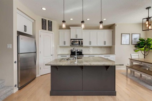 152 Brightoncrest Manor Se, Calgary, AB - Indoor Photo Showing Kitchen With Stainless Steel Kitchen With Double Sink With Upgraded Kitchen