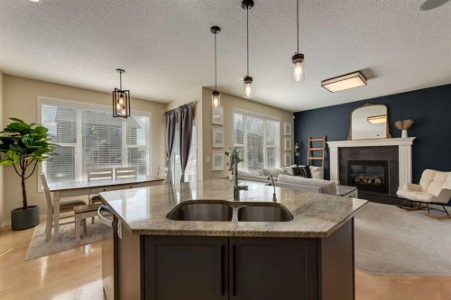 152 Brightoncrest Manor Se, Calgary, AB - Indoor With Fireplace