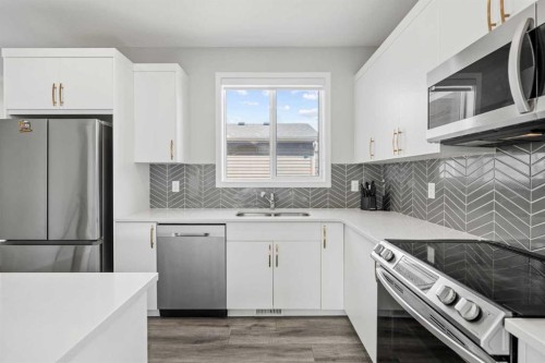 171 Carringham Road Nw, Calgary, AB - Indoor Photo Showing Kitchen With Stainless Steel Kitchen With Double Sink