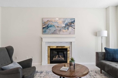 124 Kincora Glen Road Nw, Calgary, AB - Indoor Photo Showing Living Room With Fireplace