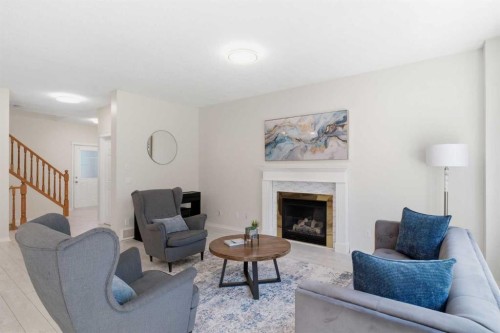 124 Kincora Glen Road Nw, Calgary, AB - Indoor Photo Showing Living Room With Fireplace