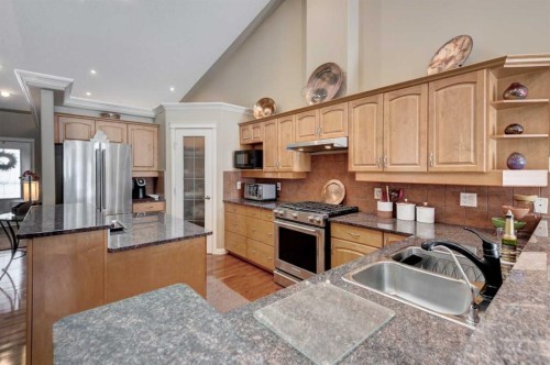 180 Sierra Morena Landing Sw, Calgary, AB - Indoor Photo Showing Kitchen With Stainless Steel Kitchen With Double Sink