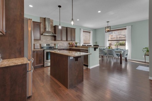 69 Morningside Circle Sw, Airdrie, AB - Indoor Photo Showing Kitchen With Upgraded Kitchen
