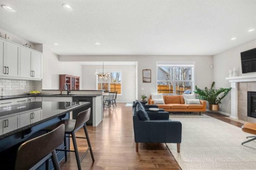 103 Auburn Glen Way Se, Calgary, AB - Indoor Photo Showing Living Room With Fireplace