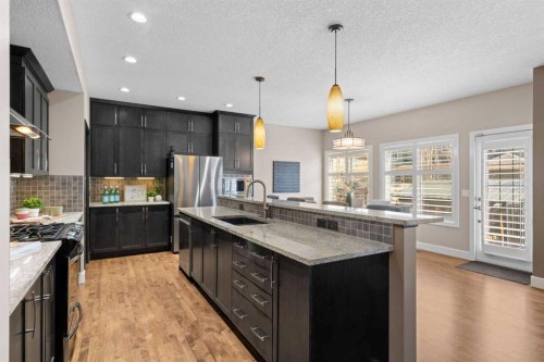 809 Canoe Green Sw, Airdrie, AB - Indoor Photo Showing Kitchen With Upgraded Kitchen