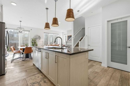 260 Lucas Way Nw, Calgary, AB - Indoor Photo Showing Kitchen With Upgraded Kitchen