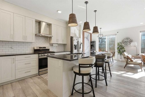 260 Lucas Way Nw, Calgary, AB - Indoor Photo Showing Kitchen With Upgraded Kitchen