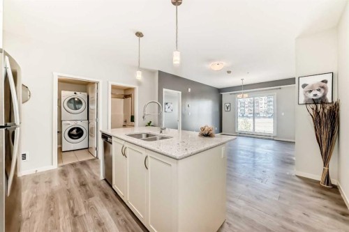 215-20 Seton Park, Calgary, AB - Indoor Photo Showing Kitchen With Double Sink