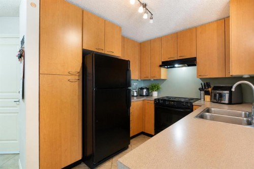 216-5115 Richard Road Sw, Calgary, AB - Indoor Photo Showing Kitchen With Double Sink