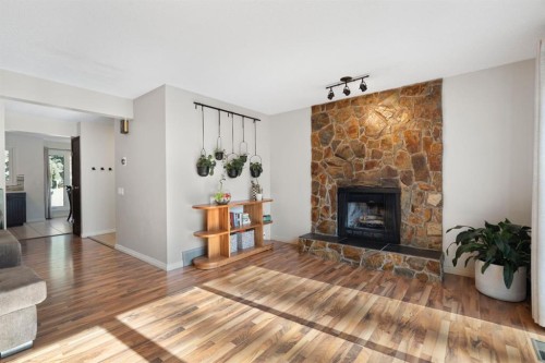 48 Midpark Gardens Se, Calgary, AB - Indoor Photo Showing Living Room With Fireplace