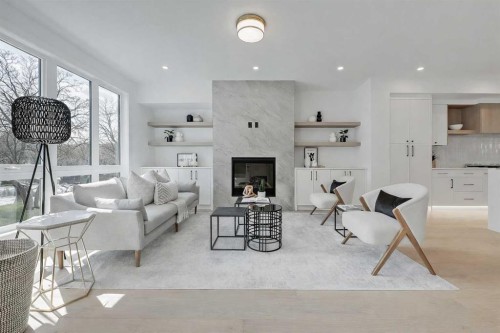 520 22 Avenue Nw, Calgary, AB - Indoor Photo Showing Other Room With Fireplace