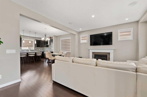 61 Cityscape Street, Calgary, AB - Indoor Photo Showing Living Room With Fireplace