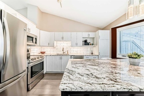 19 Sunlake Gardens Se, Calgary, AB - Indoor Photo Showing Kitchen With Upgraded Kitchen