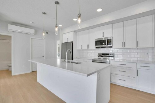 1102-33 Carringham Gate Nw, Calgary, AB - Indoor Photo Showing Kitchen With Double Sink With Upgraded Kitchen